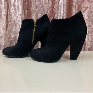 Candies Suede Black Booties